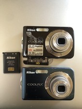 2 Nikon COOLPIX S210 8.0MP Pour Pièces Avec 1 Batterie Fonctionnelle