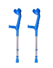 Lot de 2 béquilles Pour enfants Aluminium léger Double réglage Bleu
