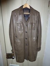 Trench en cuir Nappa taille L marron foncé avec veste matelassée amovible 