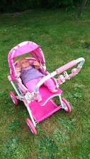 Poussette combiné pour poupée PICOLINA multi positions Rose 
