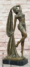 Art Déco Bronze Femme Signée