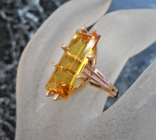 Bague or 18K  Art Deco  sertie