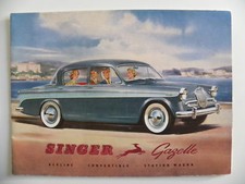Brochure anglaise SINGER Gazelle berline . convertible . station wagon