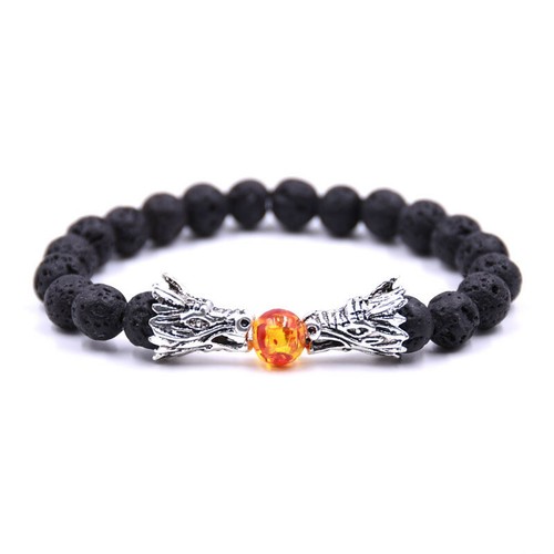 Bracelet pierre lave tête - de,