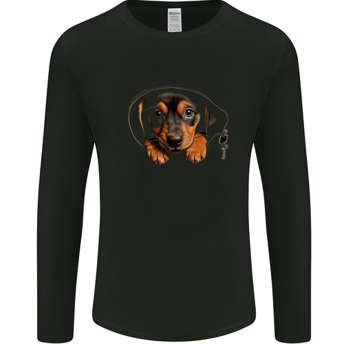 Chiot teckel dans un - un,