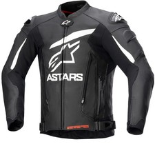 Veste en cuir Alpinestars GP Plus V4 pour hommes noir/blanc