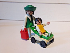 PLAYMOBIL 3597/ MAMAN ET BÉBÉ FILLE POUSSETTE VINTAGE 