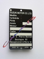 PLAQUE   SUZUKI