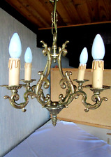 LUSTRE en BRONZE style ROCAILLE Louis XV Plafonnier Suspension Lampe Mod Dep