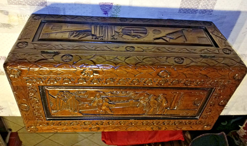 Coffre bois vintage - bois,