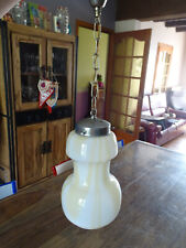 LUMINAIRE SUSPENSION DIABOLO LAMPE STYLE CLICHY JAUNE ANNEES 50-60 DESIGN