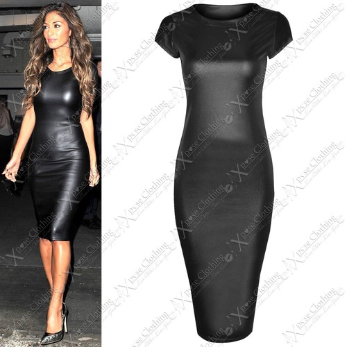 Robe midi femme moulante noire - robe,