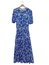 BODEN Robe à manches courtes Dames Robe T EU 38 bleu-blanc style décontracté