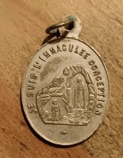 Fine Médaille Religieuse Ancienne Ste Bernadette  Lourdes Vierge Marie 