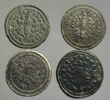 Joli Lot de 4 Boutons Plats République Française PM