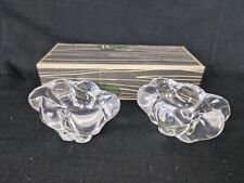 Daum Paire De Salerons Anciens En Cristal  Et Sa Boite Signés