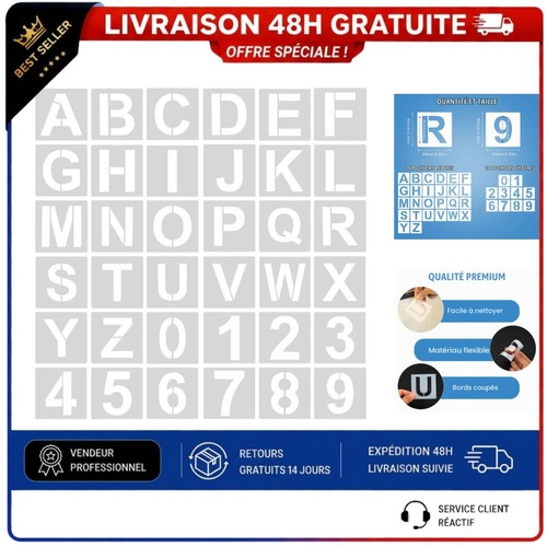 Pochoirs lettres chiffres 5 - lettres,