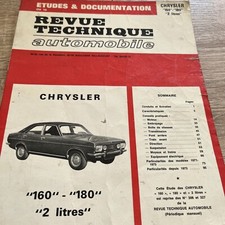 Revue technique CHRYSLER 160 160 GT 180 1639 Cc 1812 Cc 1.6 1.8 2.0 1000