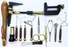 Kit Montage de Mouches en Bois, Étau, Whip, Hackle, Dubbing, Sac de Transport
