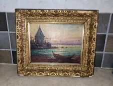 Paysage , Huile sur panneau / bois XIXème à restaurer , tableau signé