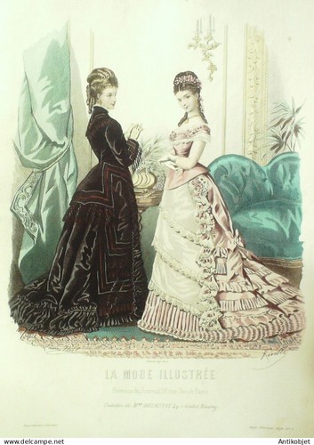 Gravure mode illustree 1876 - mode,