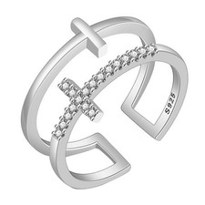  Bague ouverte en strass avec