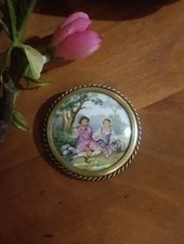Broche emaux porcelaine de - broche,