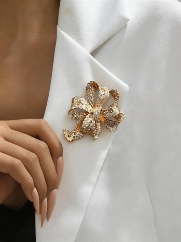 Broche vintage noeud - vintage, strass