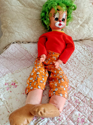 Grand clown poupée chiffon - clown,