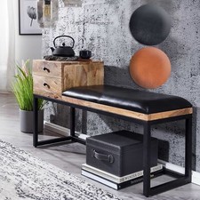 FineBuy Banc en cuir 100 cm