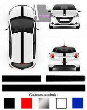BANDES TOIT + CAPOTS POUR PEUGEOT 208/207 GTI AUTOCOLLANT STICKER BD402-1