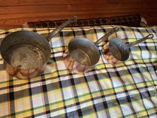 3 casseroles anciennes cuivre