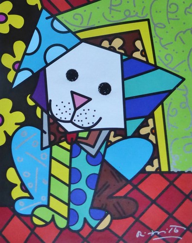 Romero britto chien super - britto,