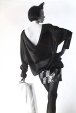 Pierre CARDIN Fashion week mode FEMME été 1989-Mini robe velour en boa de plumes