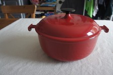 ANCIENNE MARMITE FAITOUT CASSEROLE ROUGE LE CREUSET VINTAGE ENZO MARI