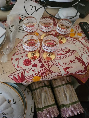 Lot verres liqueur sur - 6,