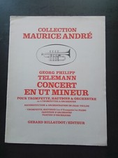 PARTITION - TELEMANN - Concert en ut min pour trompette, hautbois et piano