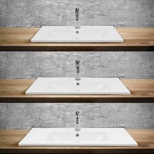 Lavabo vasque à encastrer blanc en céramique rectangulaire évier sans/avec bonde