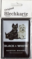 plaque metal 11x8 cm - SCOTCH WHISKY BLACK & WHITE - Original Blechkarte