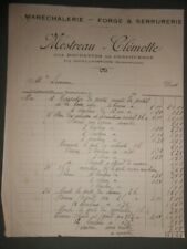 ancienne facture Doué la Fontaine  1930 mestreau Clémotte maréchalerie