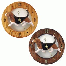 Horloge Basset Hound En Bois Tri