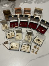 Important Lot Boutons Manchette Plaque Or Vintage