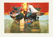 René MARGOTTON MARÉE BASSE 1975 lithographie signée