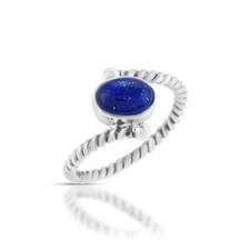 925 Argent Sterling Handmade Naturel Lapis Bague Solide Femme Bague Tout Taille