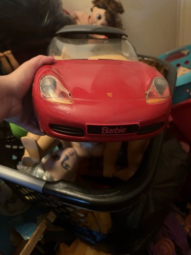 Barbie red convertible porsch - barbie,