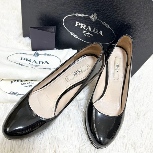 Escarpins prada noir verni - escarpins,