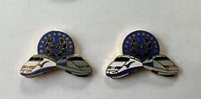 SERIE 2 PIN'S LAPEL PIN SNCF TRAIN TGV GRIS CLAIR & GRIS FONCE 12 ETOILES EUROPE