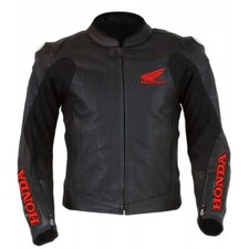 HONDA Courses Veste Motard en Cuir Veste en Cuir de Motard Veste en Cuir de Moto