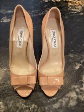 Très Beaux Et Authentique Escarpins Cuir Vernis Beige Jimmy Choo 37 Tbe