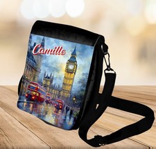 Sac bandoulière Anglais Londres personnalisé avec prénom